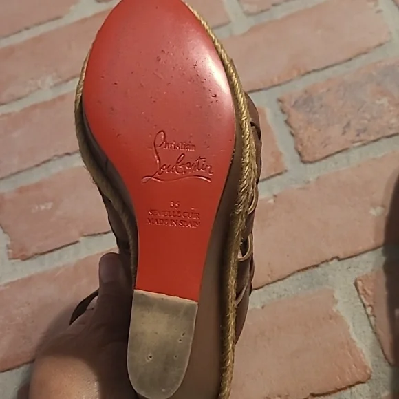 * Christian Louboutin Barcelona Wedge Espadrille Brown